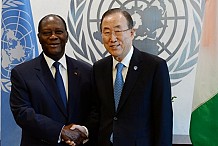 Le SG de l'ONU et le président ivoirien discutent des progrès réalisés depuis la crise postélectorale en Côte d'Ivoire